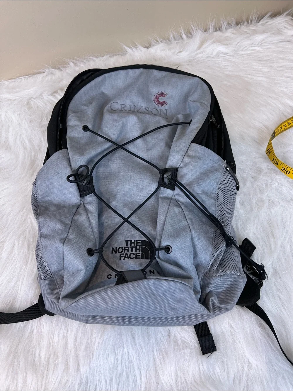The North Face Light Gray Crestone Backpack with Black Accents